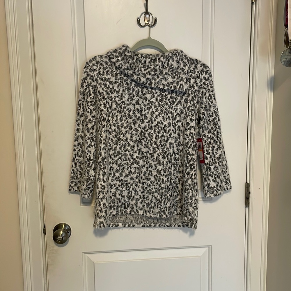 NWT Leopard print black and white sweater